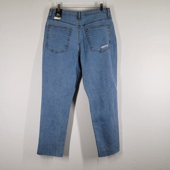 NWT No Boundaries Super High Rise Straight Jeans Size13 32x27 Buttonfly Distress - Picture 6 of 14